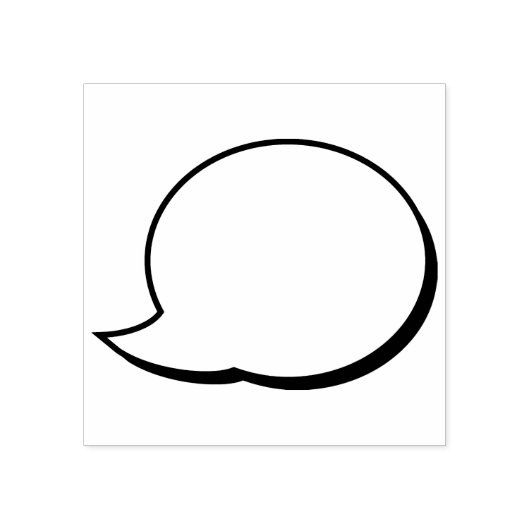 Textfeld Blase - Rede - Rechts Gummistempel (Prägung)