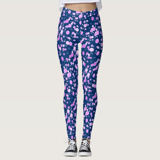 Textfeld C02 rosa DBlue BG Leggings (Vorderseite)