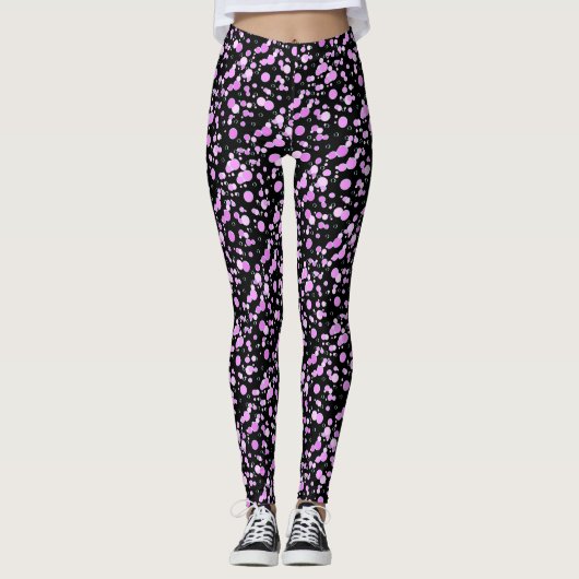Textfeld C02 rosa Schwarzes BG Leggings (Vorderseite)