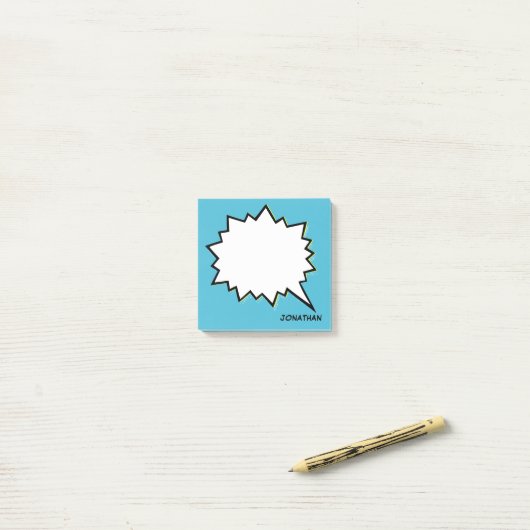 Textfeld Comic Personalisierte benutzerdefinierte Post-it Klebezettel (Auf Schreibtisch)