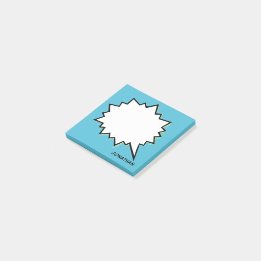 Textfeld Comic Personalisierte benutzerdefinierte  Post-it Klebezettel (angewinkelt)