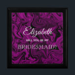 Textfeld "Elegant Lila Bridesmaid" Erinnerungskiste<br><div class="desc">Einfache,  moderne Kalligraphie,  elegant,  plum lila Bridesmaid Vorschlagskiste.</div>