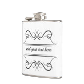Textfeld Eleganter Scroll Flask Flachmann (Links)