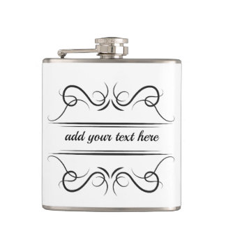 Textfeld Eleganter Scroll Flask Flachmann