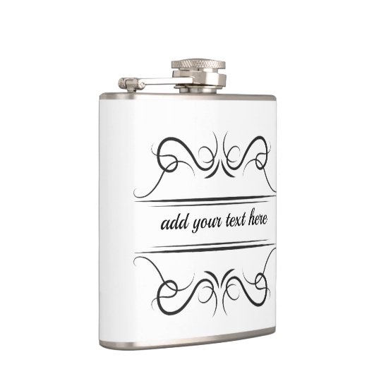 Textfeld Eleganter Scroll Flask Flachmann (Rechts)