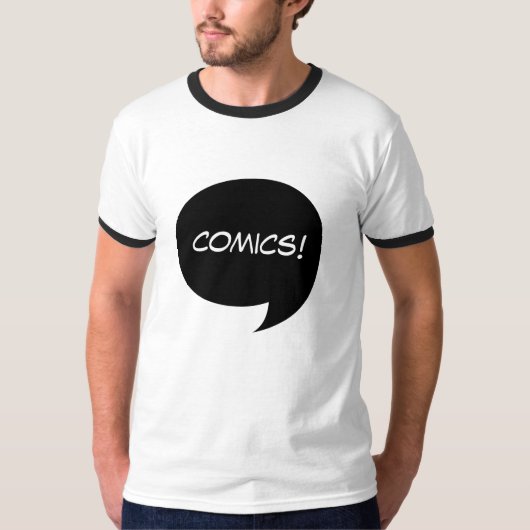 Textfeld für Comic mit benutzerdefiniertem Text T-Shirt (Vorderseite)