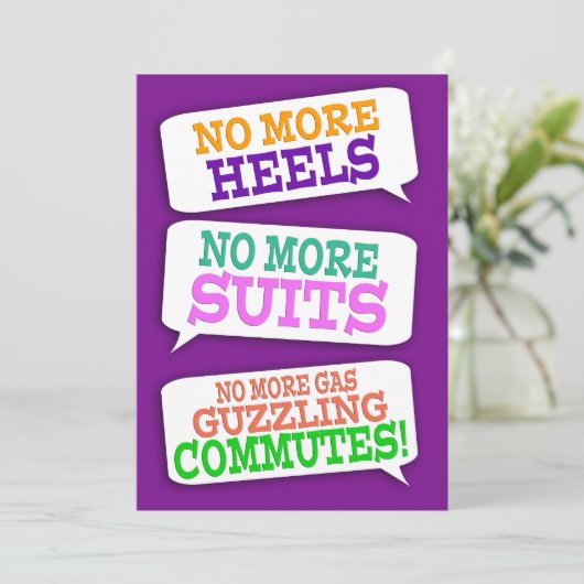 Textfeld Ruhestand-Party Einladung (Stehend Vorderseite)