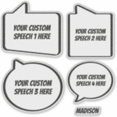 Textfeld und Name Sprachblöcke Aufkleber (Vorderseite)