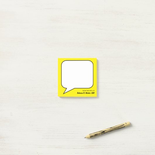 Textfeld Vorlage für Ihren Namen Post-it Klebezettel (Auf Schreibtisch)