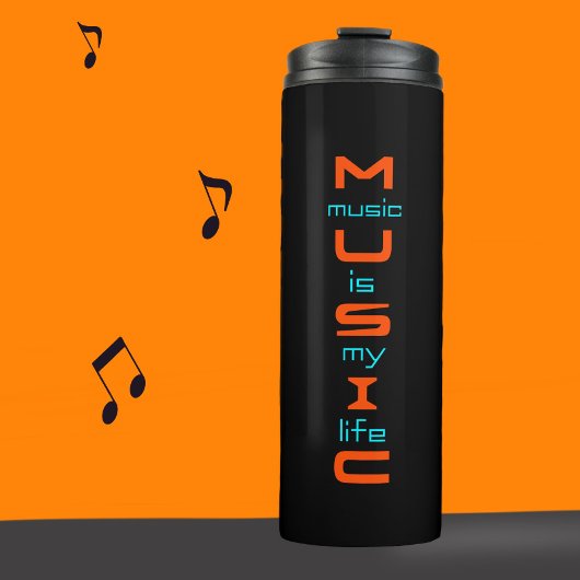 Textgestaltung für Musik Thermosbecher