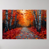 Textierte Herbst-Waldkunst Print für gemütliche Zu Poster (Vorne)