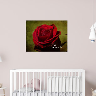 Textierte Rote Rose Poster drucken