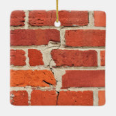Textierte und gerissene rote Ziegelmauer Keramikornament (Rückseite)