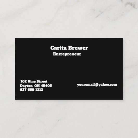 Textierte Visitenkarte (Rückseite)