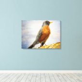 Textil American Robin Stretch Canvas Print Leinwanddruck (Insitu (Holzboden))