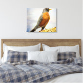 Textil American Robin Stretch Canvas Print Leinwanddruck (Insitu (Schlafzimmer))