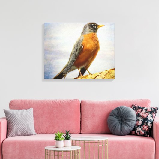 Textil American Robin Stretch Canvas Print Leinwanddruck (Insitu (Wohnzimmer))