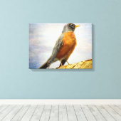 Textil American Robin Stretch Canvas Print Leinwanddruck (Insitu (Holzboden))
