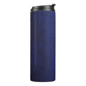 Textil-blaue dunkle Tapete Thermosbecher (Nach links gedreht)