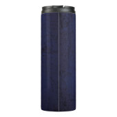 Textil-blaue dunkle Tapete Thermosbecher (Rückseite)
