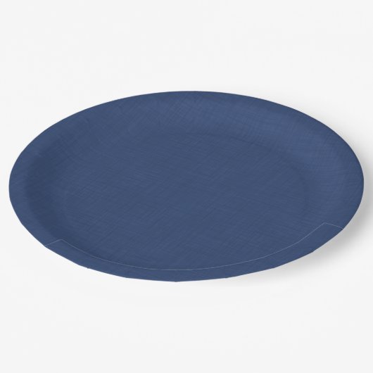 Textil dunkelblau pappteller (Schrägansicht)
