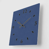 Textil dunkelblau quadratische wanduhr (Winkel)