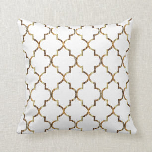 Textil-Gold-Quatrefolienmuster Kissen