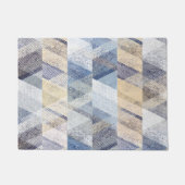 Textil hellblau, beige Zickzack-Servietten Fußmatte (Vorderseite)