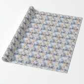 Textil hellblau, beige Zigzag Geschenkpapier (Ungerollt)