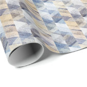 Textil hellblau, beige Zigzag Geschenkpapier (Rolleneckpunkt)