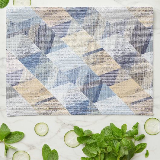 Textil hellblau, beige Zigzag Geschirrtuch (Gefaltet)