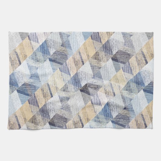 Textil hellblau, beige Zigzag Geschirrtuch (Horizontal)