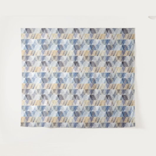 Textil hellblau, beige Zigzag Wandteppich (Vorderseite (Horizontal))