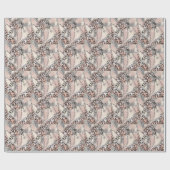 Textil-Leopard: Florales Kettenmuster. Geschenkpapier (Flach)