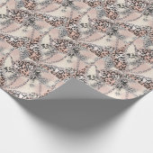 Textil-Leopard: Florales Kettenmuster. Geschenkpapier (Ecke)