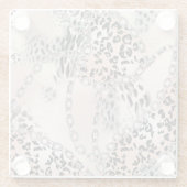 Textil-Leopard: Florales Kettenmuster. Glasuntersetzer (Rückseite)