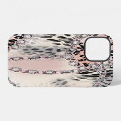 Textil-Leopard: Florales Kettenmuster. iPhone Hülle (Rückseite (Horizontal))