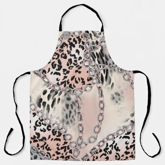 Textil-Leopard: Florales Kettenmuster. Schürze (Vorderseite)