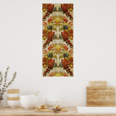 Textil mit mehrfarbigem Blumenmuster Poster (Küche)