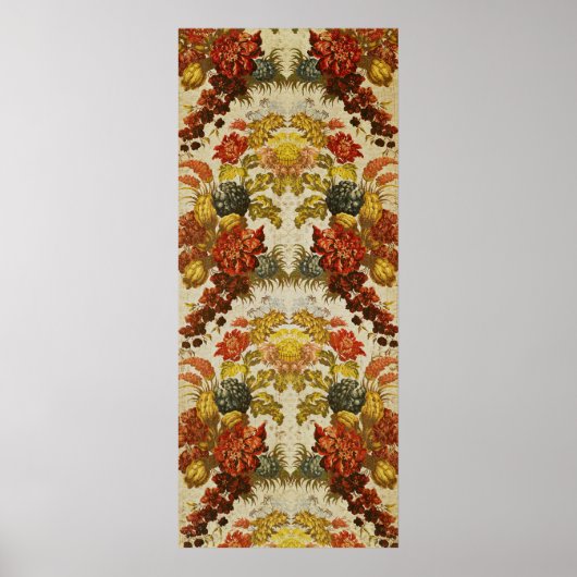 Textil mit mehrfarbigem Blumenmuster Poster (Vorne)