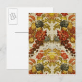 Textil mit mehrfarbigem Blumenmuster Postkarte (Vorne/Hinten)