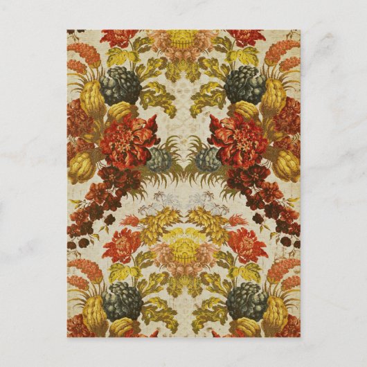 Textil mit mehrfarbigem Blumenmuster Postkarte (Vorderseite)