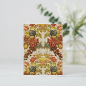 Textil mit mehrfarbigem Blumenmuster Postkarte (Stehend Vorderseite)
