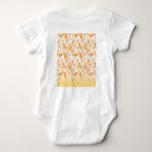 Textil-Muster mit einem lebhaften Orange und Gol Baby Strampler (Rückseite)