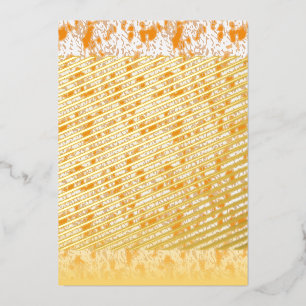 Textil-Muster mit einem lebhaften Orange und Gol Folieneinladung