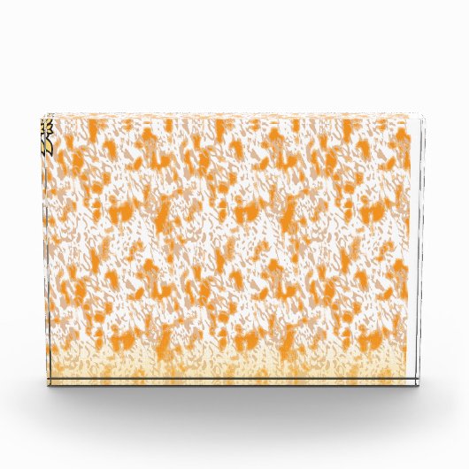 Textil-Muster mit einem lebhaften Orange und Gol Fotoblock (Vorderseite)