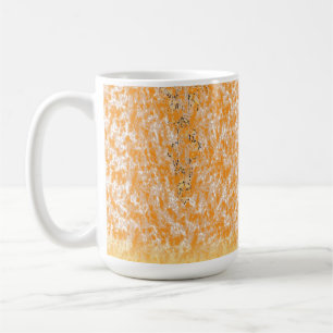 Textil-Muster mit einem lebhaften Orange und Gol Kaffeetasse