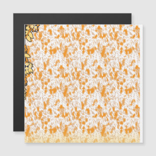 Textil-Muster mit einem lebhaften Orange und Gol Magneteinladung