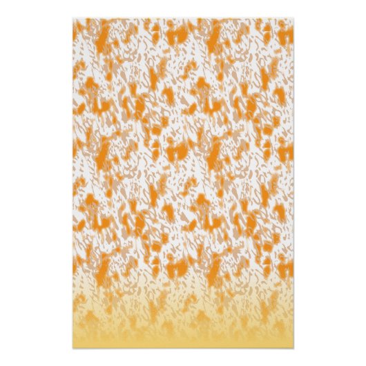 Textil-Muster mit einem lebhaften Orange und Gol Poster (Vorderseite)