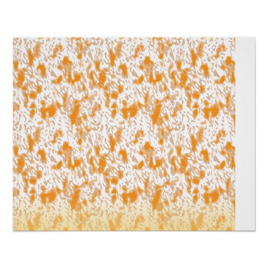 Textil-Muster mit einem lebhaften Orange und Gol Poster (Vorderseite)